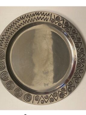Wilton Pewter Armetale Reggae RWP Serving Round Platter Southwest
